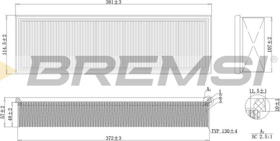 Bremsi FA1636 - Воздушный фильтр, двигатель autosila-amz.com