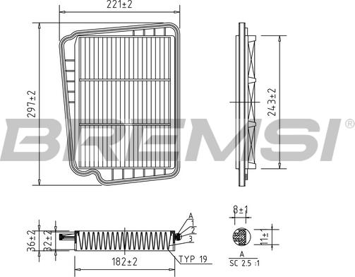 Bremsi FA1621 - Воздушный фильтр, двигатель autosila-amz.com