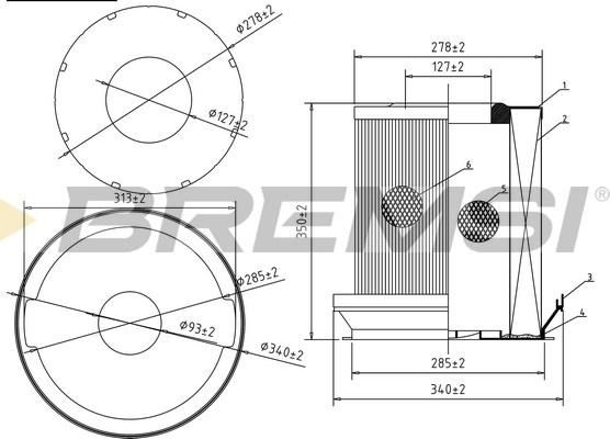 Bremsi FA1623 - Воздушный фильтр, двигатель autosila-amz.com