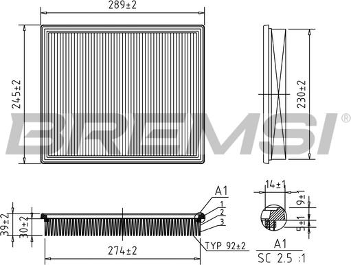Bremsi FA1673 - Воздушный фильтр, двигатель autosila-amz.com