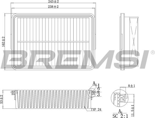 Bremsi FA1092 - Воздушный фильтр, двигатель autosila-amz.com