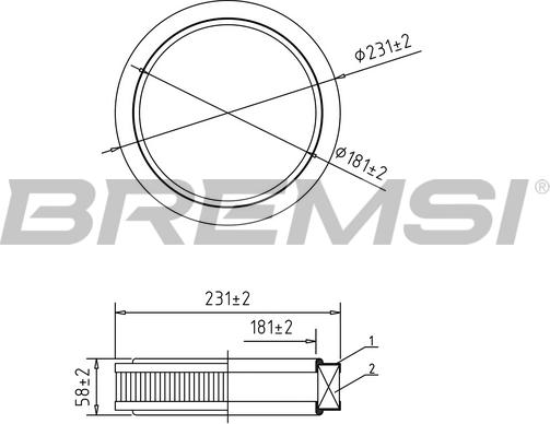 Bremsi FA1059 - Воздушный фильтр, двигатель autosila-amz.com