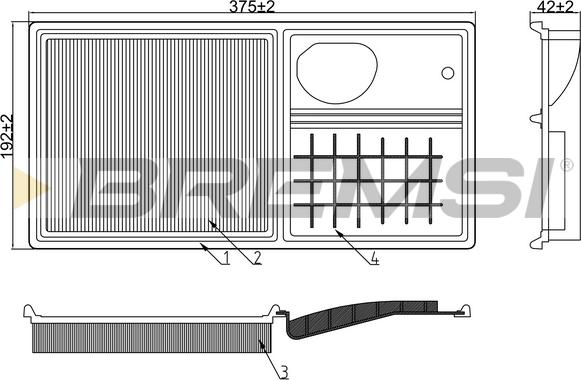 Bremsi FA1019 - Воздушный фильтр, двигатель autosila-amz.com