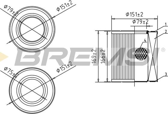 Bremsi FA1080 - Воздушный фильтр, двигатель autosila-amz.com