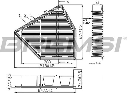 Bremsi FA1076 - Воздушный фильтр, двигатель autosila-amz.com