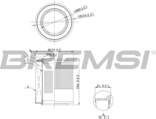 Bremsi FA1104 - Воздушный фильтр, двигатель autosila-amz.com