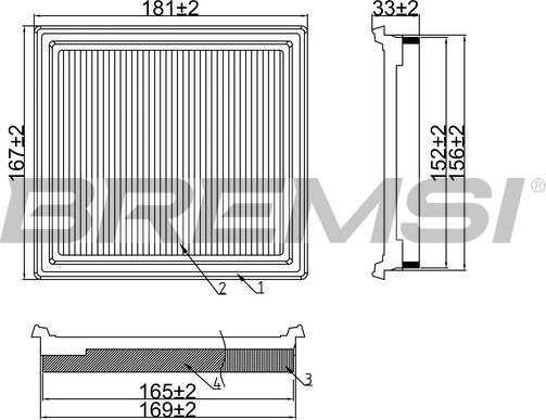Bremsi FA1116 - Воздушный фильтр, двигатель autosila-amz.com