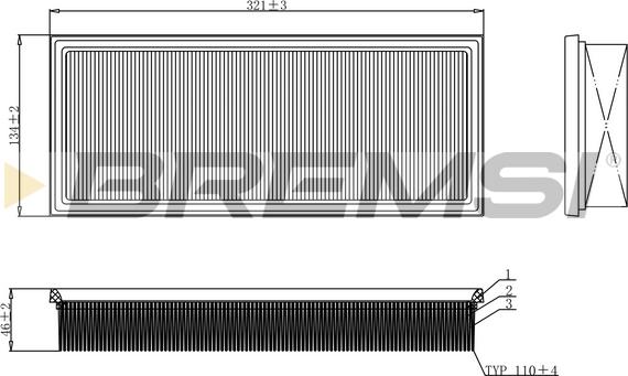 Bremsi FA1122 - Воздушный фильтр, двигатель autosila-amz.com