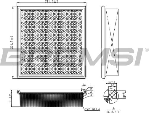 Bremsi FA1171 - Воздушный фильтр, двигатель autosila-amz.com