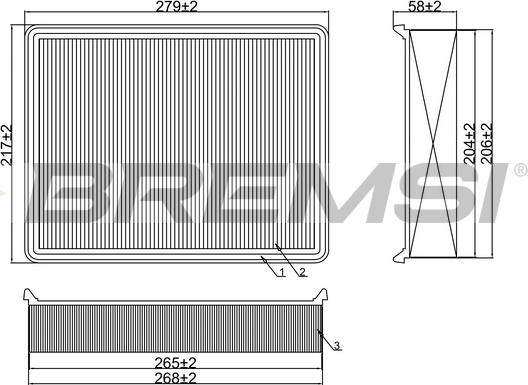 Bremsi FA1380 - Воздушный фильтр, двигатель autosila-amz.com