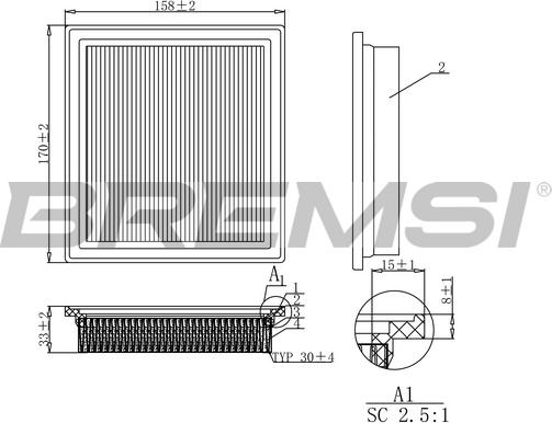 Bremsi FA1248 - Воздушный фильтр, двигатель autosila-amz.com