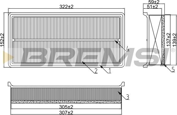 Bremsi FA1280 - Воздушный фильтр, двигатель autosila-amz.com