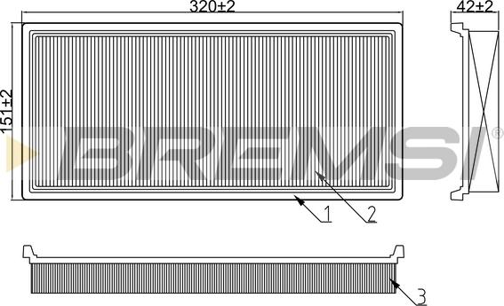 Bremsi FA1232 - Воздушный фильтр, двигатель autosila-amz.com
