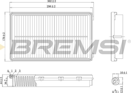 Bremsi FA1222 - Воздушный фильтр, двигатель autosila-amz.com