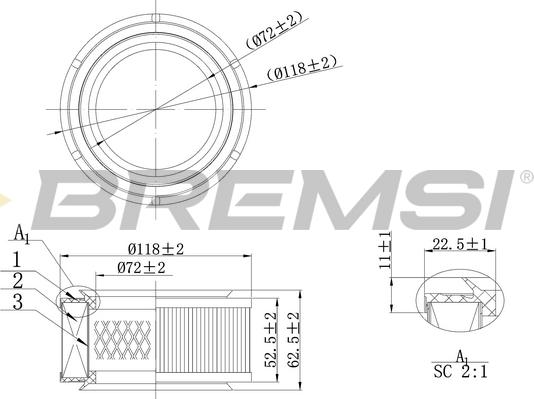 Bremsi FA2033 - Воздушный фильтр, двигатель autosila-amz.com