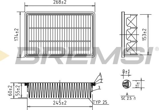 Bremsi FA2341 - Воздушный фильтр, двигатель autosila-amz.com