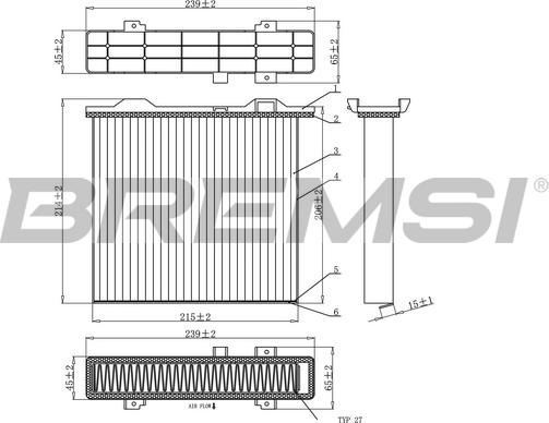 Bremsi FC0911C - Фильтр воздуха в салоне autosila-amz.com