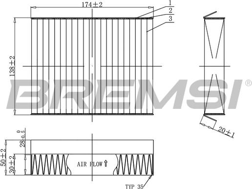 Bremsi FC0490 - Фильтр воздуха в салоне autosila-amz.com