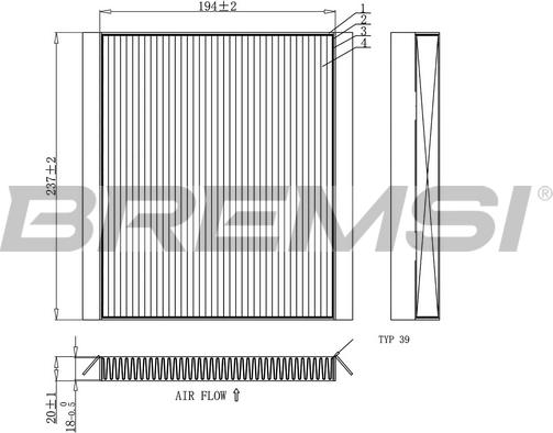 Bremsi FC0453 - Фильтр воздуха в салоне autosila-amz.com