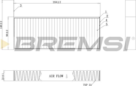 Bremsi FC0464C - Фильтр воздуха в салоне autosila-amz.com