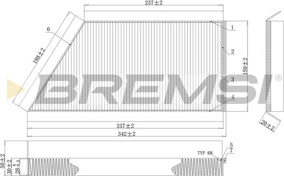 Bremsi FC0088 - Фильтр воздуха в салоне autosila-amz.com