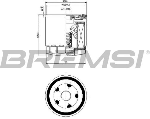 Bremsi FL0033 - Масляный фильтр autosila-amz.com