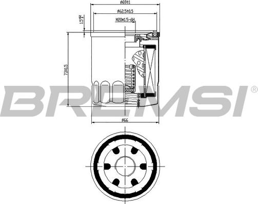 Bremsi FL0024 - Масляный фильтр autosila-amz.com