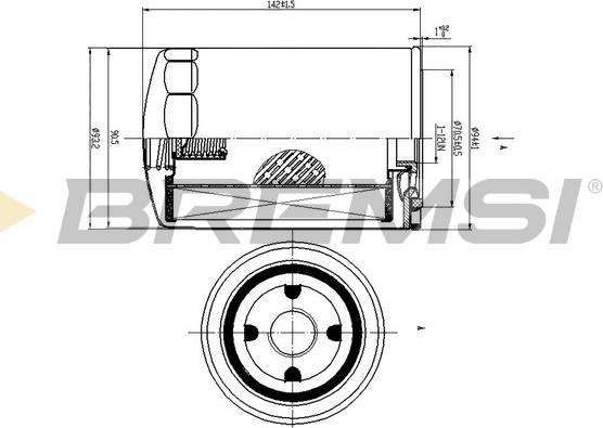 Bremsi FL1462 - Масляный фильтр autosila-amz.com