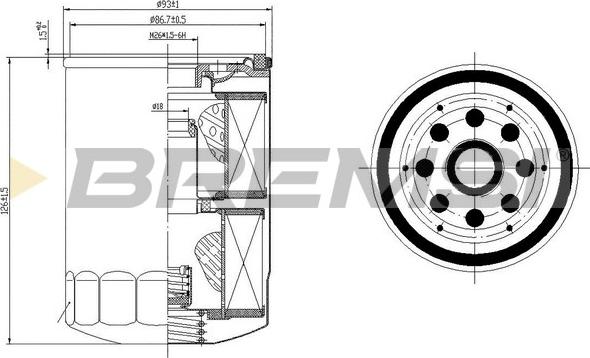 Bremsi FL1422 - Масляный фильтр autosila-amz.com