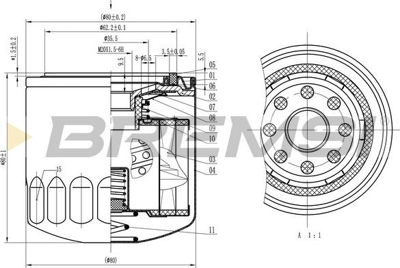 Bremsi FL1818 - Масляный фильтр autosila-amz.com