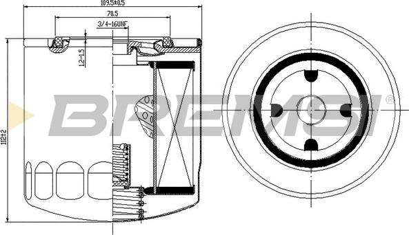 Bremsi FL1295 - Масляный фильтр autosila-amz.com