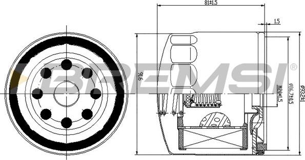 Bremsi FL1771 - Масляный фильтр autosila-amz.com