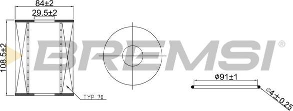 Bremsi FL2543 - Масляный фильтр autosila-amz.com