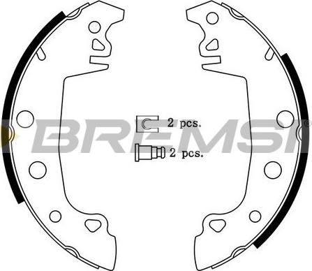 Bremsi GF0104 - Комплект тормозных колодок, барабанные autosila-amz.com