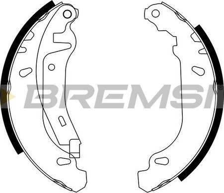 Bremsi GF0105-2 - Комплект тормозных колодок, барабанные autosila-amz.com
