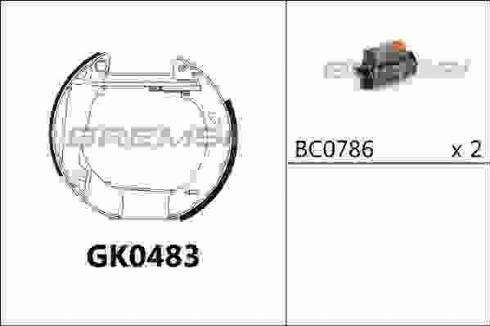 Bremsi GK0483 - Комплект тормозных колодок, барабанные autosila-amz.com