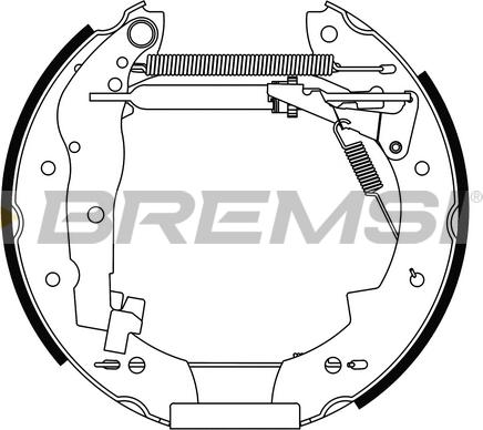 Bremsi GK0097 - Комплект тормозных колодок, барабанные autosila-amz.com