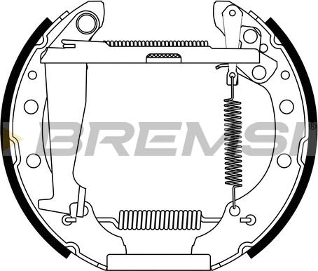 Bremsi GK0229 - Комплект тормозных колодок, барабанные autosila-amz.com