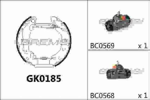 Bremsi GK0185 - Комплект тормозных колодок, барабанные autosila-amz.com