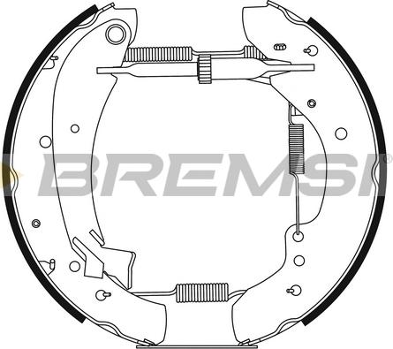 Bremsi GK0204 - Комплект тормозных колодок, барабанные autosila-amz.com