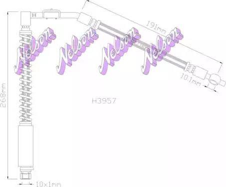 Brovex-Nelson H3957 - Тормозной шланг autosila-amz.com