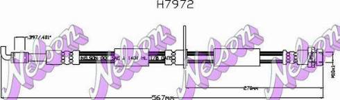 Brovex-Nelson H7972 - Тормозной шланг autosila-amz.com