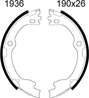 BSF 01936 - Комплект тормозов, ручник, парковка autosila-amz.com