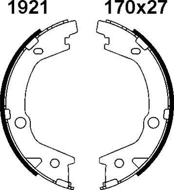 BSF 01921 - Комплект тормозов, ручник, парковка autosila-amz.com