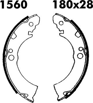 BSF 01560 - Комплект тормозных колодок, барабанные autosila-amz.com