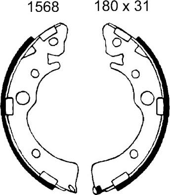 BSF 01568 - Комплект тормозных колодок, барабанные autosila-amz.com