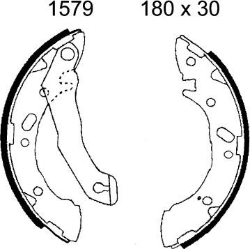 BSF 01579 - Комплект тормозных колодок, барабанные autosila-amz.com