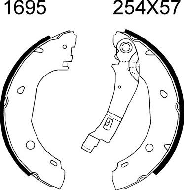 BSF 01695 - Комплект тормозных колодок, барабанные autosila-amz.com