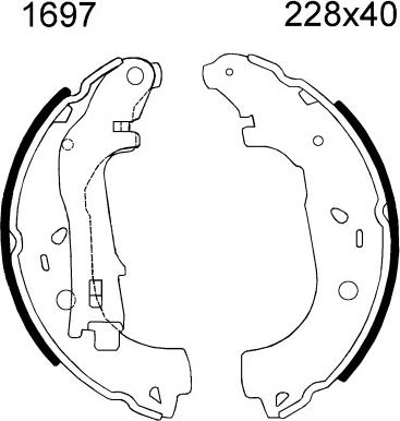 BSF 01697 - Комплект тормозных колодок, барабанные autosila-amz.com