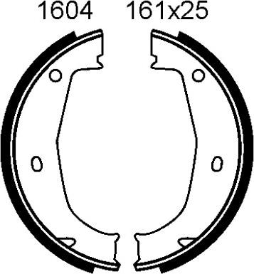 BSF 01604 - Комплект тормозов, ручник, парковка autosila-amz.com